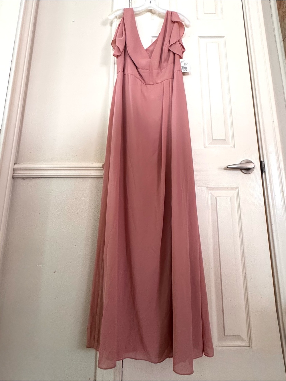 Women’s V-Neck Flutter Sleeve Dress in Dusty Rose (New with tags)